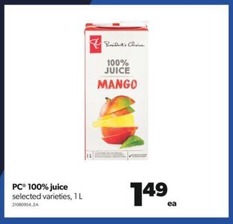 Real Canadian Superstore Pc® 100% juice, 1 l offer