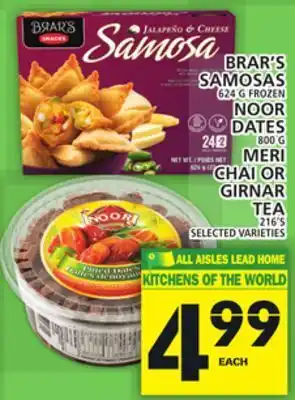 Food Basics Brar's samosas or noor dates or meri chai or girnar tea offer
