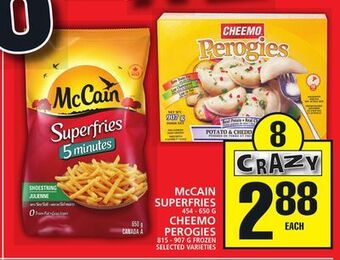 Food Basics Mccain superfries or cheemo perogies offer