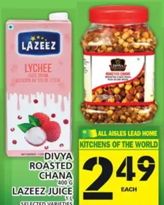 Food Basics Divya roasted chana or lazeez juice offer