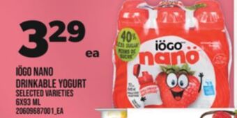 Real Canadian Superstore Iögo nano drinkable yogurt, 6x93 ml offer