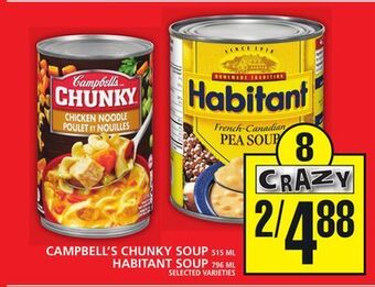 Food Basics Campbell's chunky soup or habitant soup offer