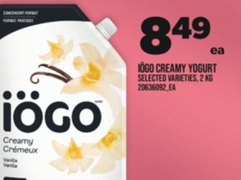 Real Canadian Superstore Iögo creamy yogurt, 2 kg offer