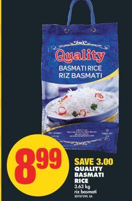 No Frills Quality basmati rice, 3.63 kg offer