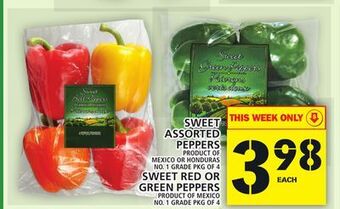 Food Basics Sweet assorted peppers or sweet red or green peppers offer