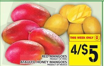 Food Basics Red mangoes or ataulfo honey mangoes offer