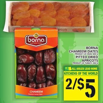 Food Basics Borna chameem dates or pitted dried apricots offer