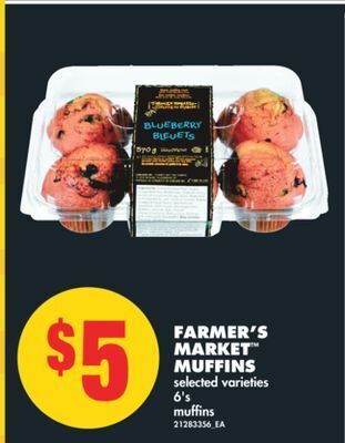 No Frills Farmer's market™ muffins, 6's offer