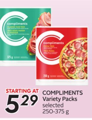 Sobeys Compliments variety packs offer