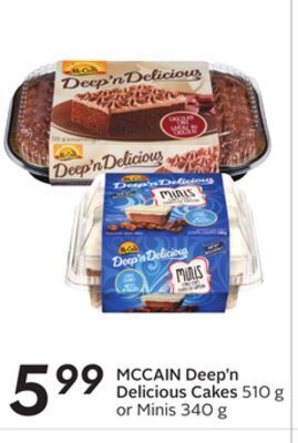 Sobeys Mccain deep'n delicious cakes offer