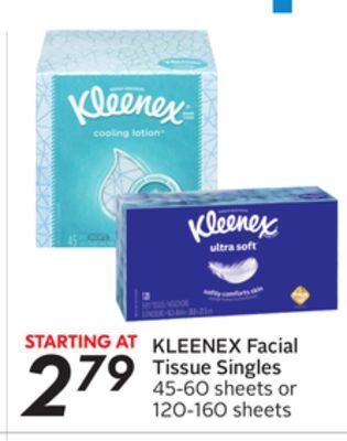 Sobeys Kleenex facial tissue singles offer
