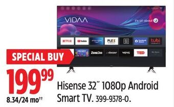 Canadian Tire Hisense 32˝ 1080p android smart tv offer