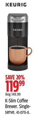 Canadian Tire Keurig k-slim coffee brewer offer