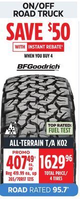 Canadian Tire Bfgoodrich all-terrain t/a ko2 tire offer