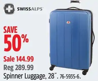 Canadian Tire Swiss alps spinner luggage, 28" offer