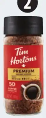 Canadian Tire Tim hortons original or decaf instant coffee, 100g. offer