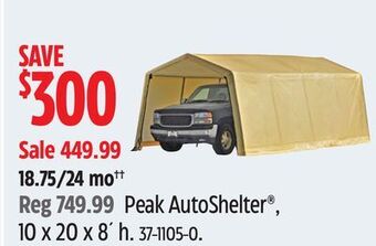 Canadian Tire Shelter logic peak autoshelter, 10 x 20 x 8' h offer