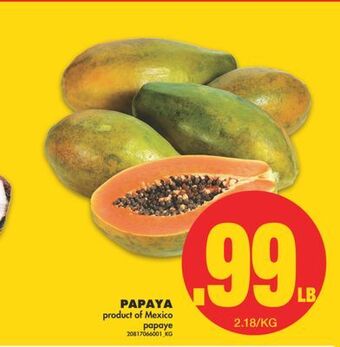 No Frills Papaya offer