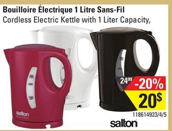Sushi Shop Salton cordless electric kettle with 1 liter capacity, offer