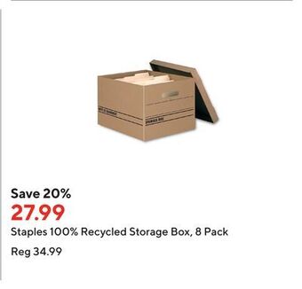 Staples Staples 100% recycled storage box, 8 pack offer