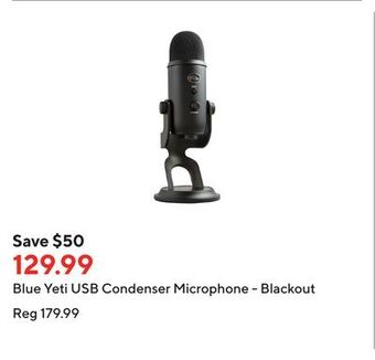 Staples Blue yeti usb condenser microphone - blackout offer