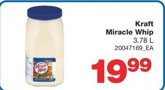 Wholesale Club Kraft miracle whip, 3.78 l offer