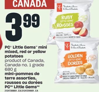 Valu-mart Mini-pommes de terre assorties, rousses ou dorées pc little gems, 680 g offer