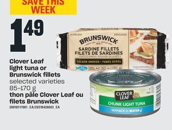 Valu-mart Thon pâle clover leaf ou filets brunswick 85-170 g offer