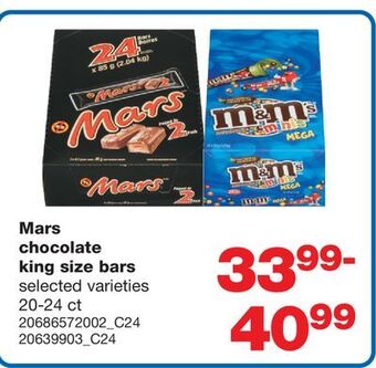 Wholesale Club Mars chocolate king size bars, 20-24 ct offer