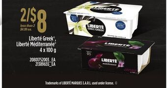 Zehrs Markets Liberté greek®, liberté méditerranée® 4 x 100 g offer