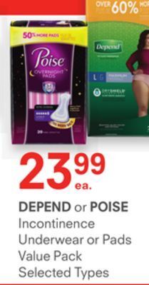 IDA Pharmacy Depend or poise offer
