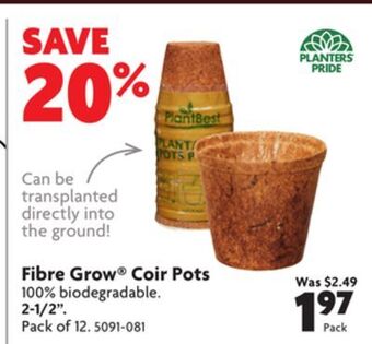 Home Hardware Fibre grow® coir pots offer