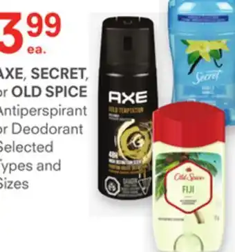 IDA Pharmacy Axe, secret or old spice offer