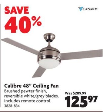 Home Hardware Calibre 48" ceiling fan offer