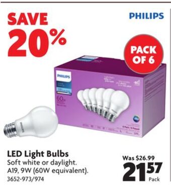 Home Hardware Led light bulbs offer