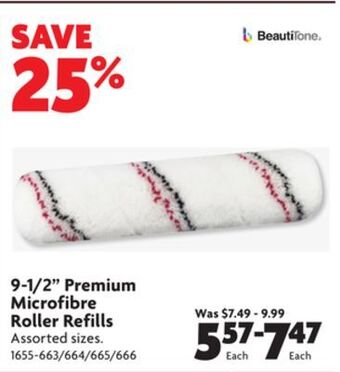 Home Hardware 9-1/2" premium microfibre roller refills offer