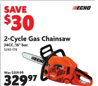 Home Hardware 2-cycle gas chainsaw offer