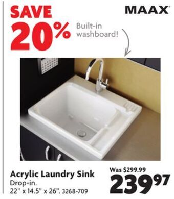 Home Hardware Acrylic laundry sink offer