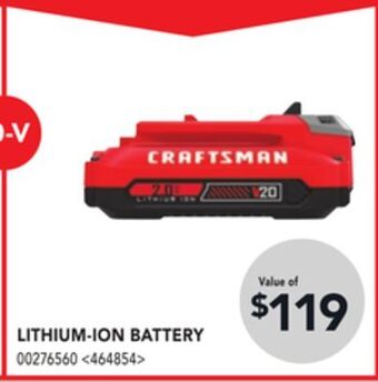 RONA Craftsman lithium-ion battery offer