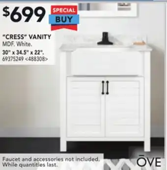 RONA Ove decors "cress" vanity 30" x 34.5" x 22" offer