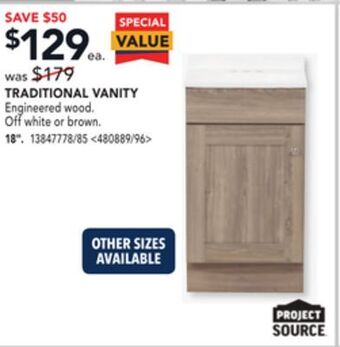 RONA Project source traditional vanity 18" offer