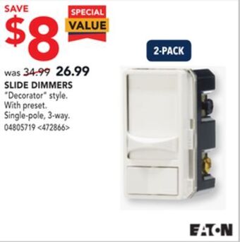 RONA Eaton 2-pack, slide dimmers offer