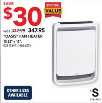 RONA Stelpro "oasis" fan heater 15.82" x 12" offer