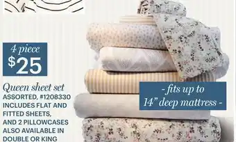 Giant Tiger Debbie travis queen sheet set offer