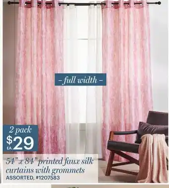Giant Tiger Debbie travis 54" x 84" printed faux silk curtains with grommets offer