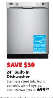 Home Hardware 24" built-in dishwasher offer