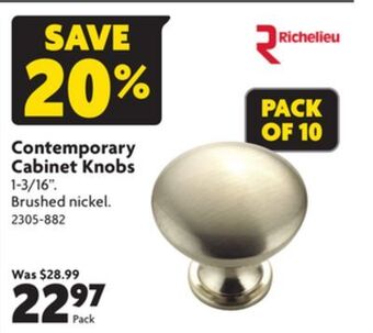 Home Hardware Contemporary cabinet knobs offer
