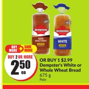 FreshCo Dempster's white or whole bread 675 g offer