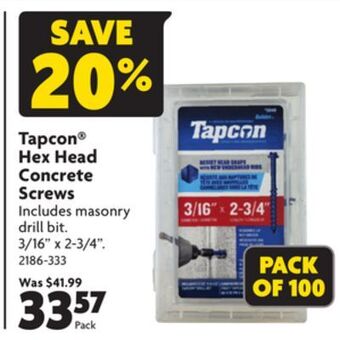 Home Hardware Tapcon® hex head concrete screws offer