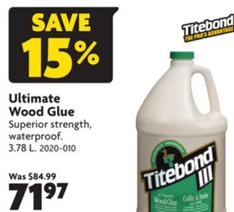 Home Hardware Ultimate wood glue offer